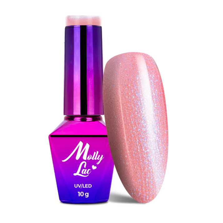 LAKIER HYBRYDOWY MOLLY LAC WEDDING DREAM & CHAMPAGNE  Bubbly Strawberry 10ML NR 383