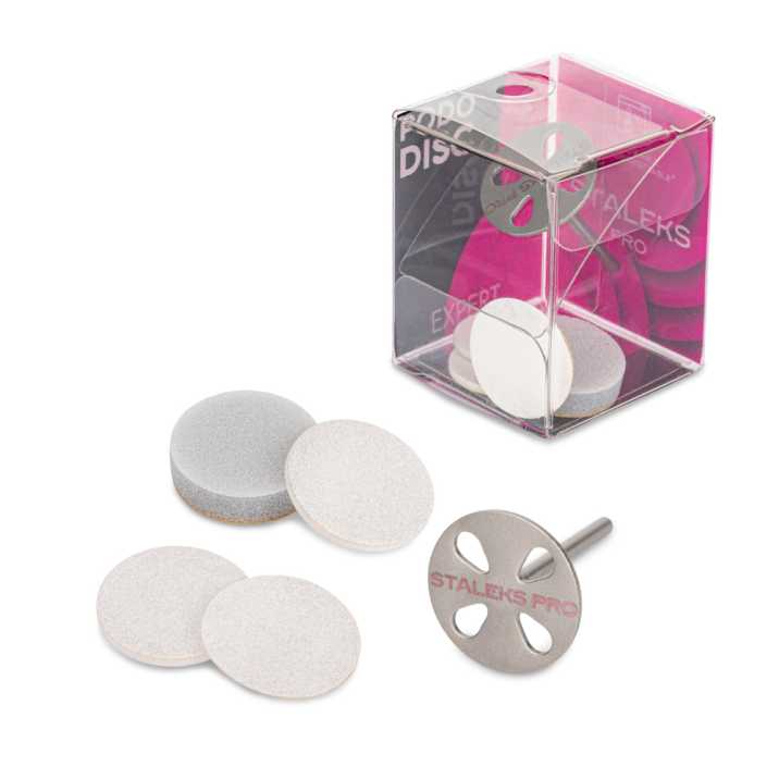 Dysk tarcza do pedicure Pododisk zestaw trzpień dysk + nakładki tarcze wymienne PDset-20 Staleks Pro M 20mm