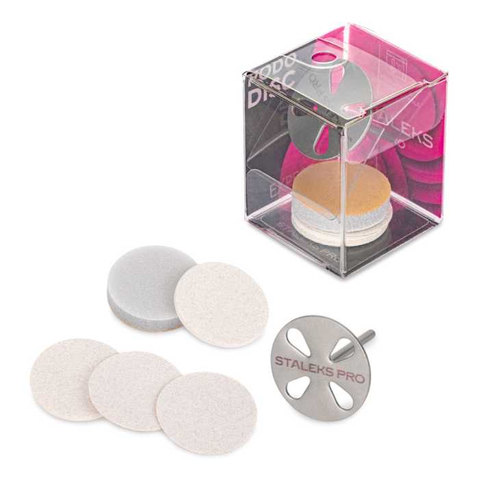 Dysk tarcza do pedicure Pododisk zestaw trzpień dysk + nakładki tarcze wymienne PDset-25 Staleks Pro L 25mm