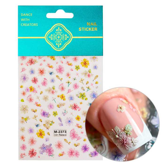 Naklejki do paznokci 5D samoprzylepne kwiaty M-2373
