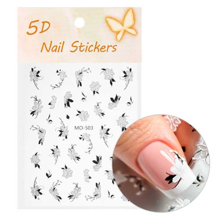 Naklejki do paznokci 5D samoprzylepne kwiaty MO-503