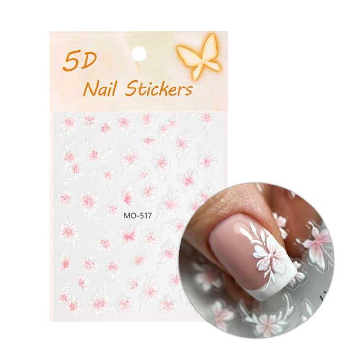Naklejki do paznokci 5D samoprzylepne kwiaty MO-517