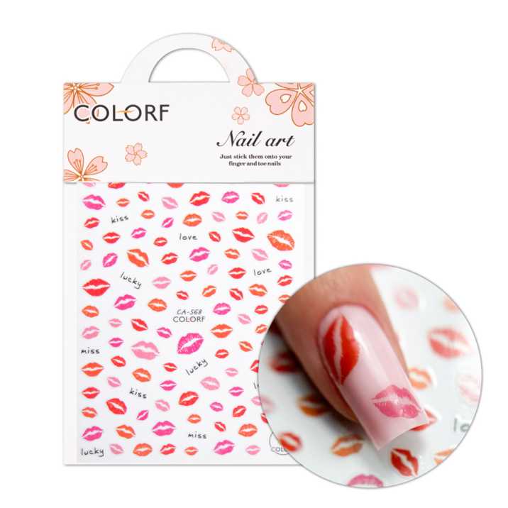 Naklejki do paznokci cienkie samoprzylepne walentynkowe CA-568
