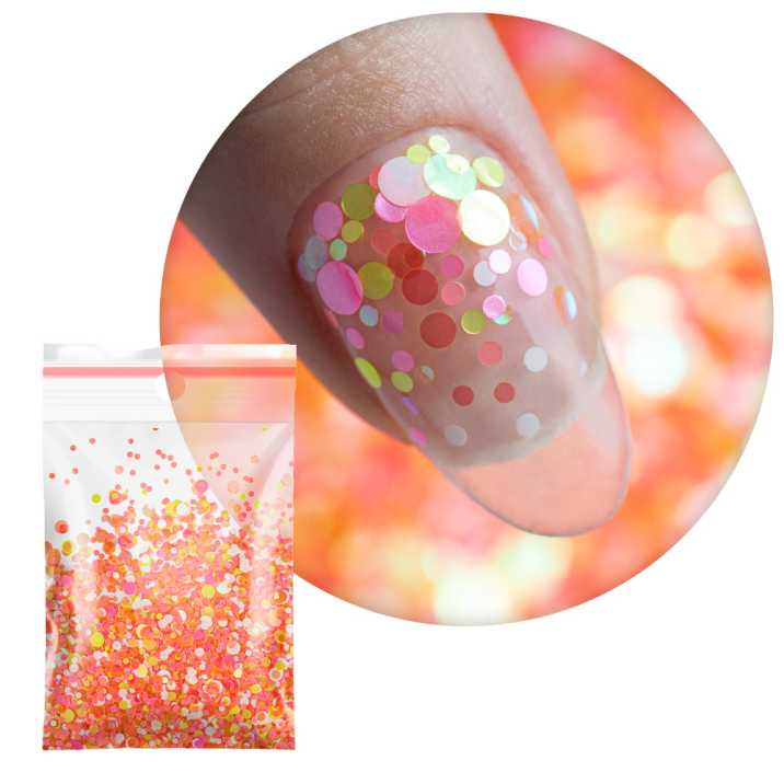 Pop-Up! Piegi Confetti Dropsy Kropki Kółeczka Princess Nails do zdobienia paznokci Nr 4 20g