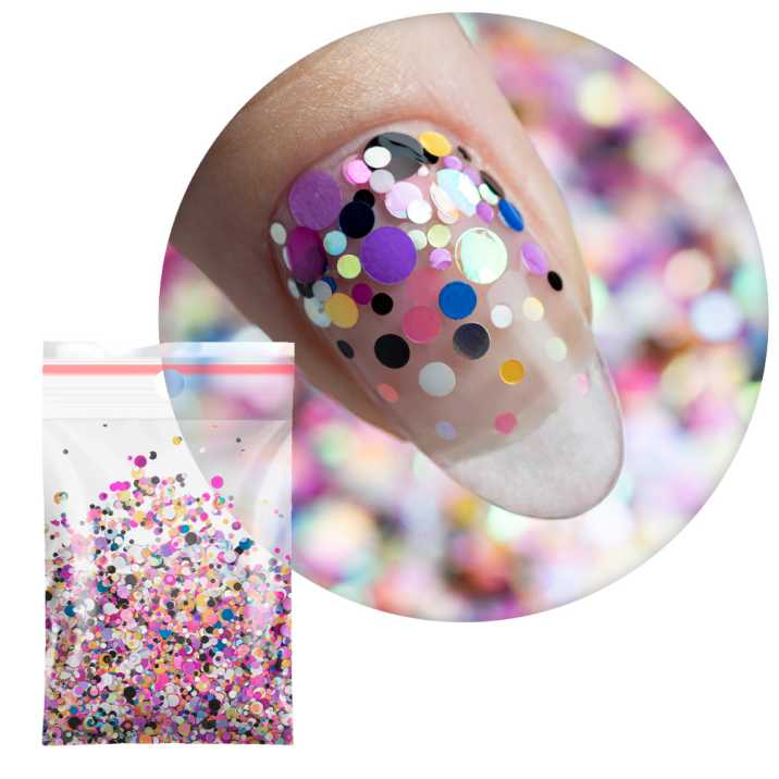 Pop-Up! Piegi Confetti Dropsy Kropki Kółeczka Princess Nails do zdobienia paznokci Nr 5 20g