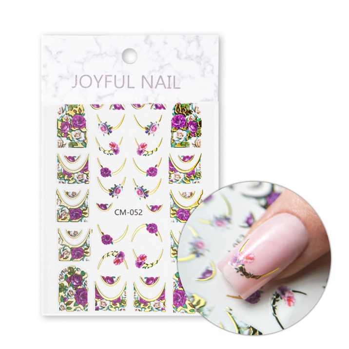 Naklejki do paznokci samoprzylepne kwiaty CM-052