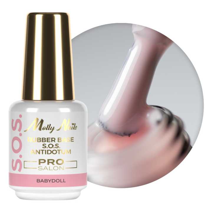 Baza kauczukowa elastyczne paznokcie manicure pedicure do ozdób S.O.S. Antidotum Pro Salon Molly Nails Babydoll 15g