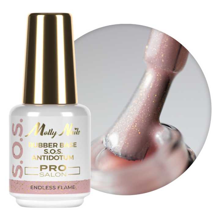 Baza kauczukowa elastyczne paznokcie manicure pedicure do ozdób S.O.S. Antidotum Pro Salon Molly Nails Endless Flame 15g