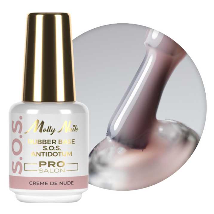 Baza kauczukowa elastyczne paznokcie manicure pedicure do ozdób S.O.S. Antidotum Pro Salon Molly Nails Creme de Nude 15g
