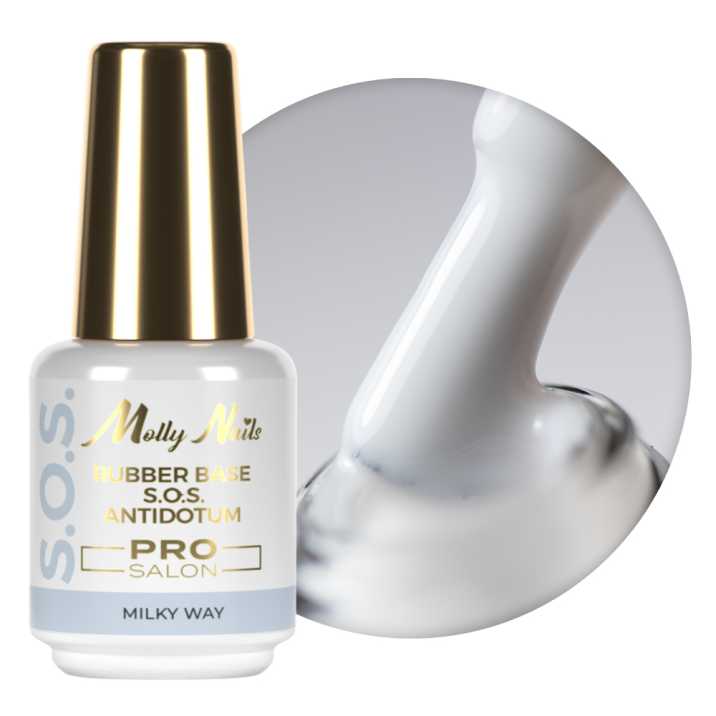 Baza kauczukowa elastyczne paznokcie manicure pedicure do ozdób S.O.S. Antidotum Pro Salon Molly Nails Milky Way 15g