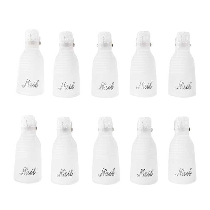 Klipsy do usuwania glitteru żelu hybrydy transparentne 10 szt