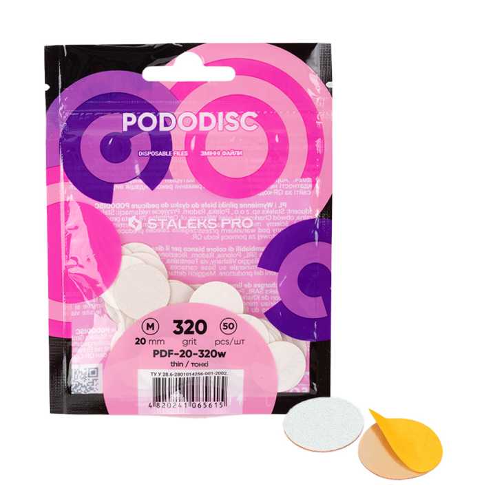 Nakładki ścierne tarcze wymienne 320 grit do PODODISC Staleks Expert rozmiar M 20 mm 50 szt