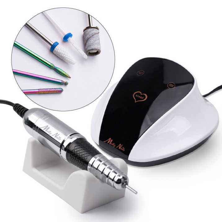 Frezarka do paznokci 68W Molly Nails do manicure pedicure biała M18 45 000 obrotów