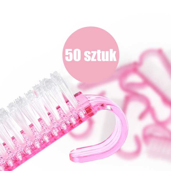 Szczoteczka do manicure i pyłu mała różowa 50 szt