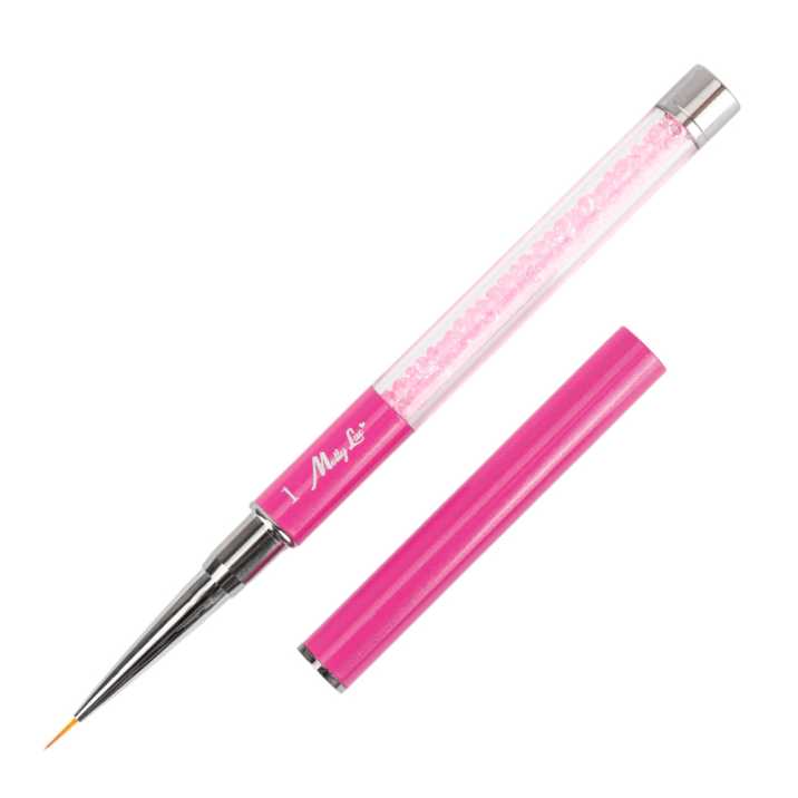 Pędzelek do zdobień różowy długość włosia 7mm MollyLac