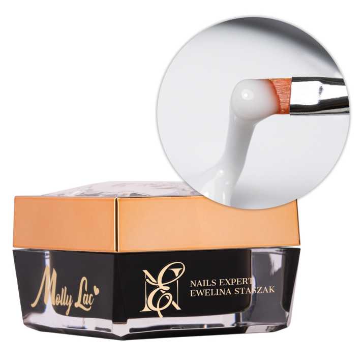 Samopoziomujący mleczny żel budujący self-leveling builder gel LED/UV Freeze Easy MollyLac by Ewelina Staszak HEMA Free 50g