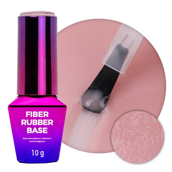 Baza kauczukowa LED/UV z włóknami Molly Nails Rubber Fiber Base Nutty Nut 10g
