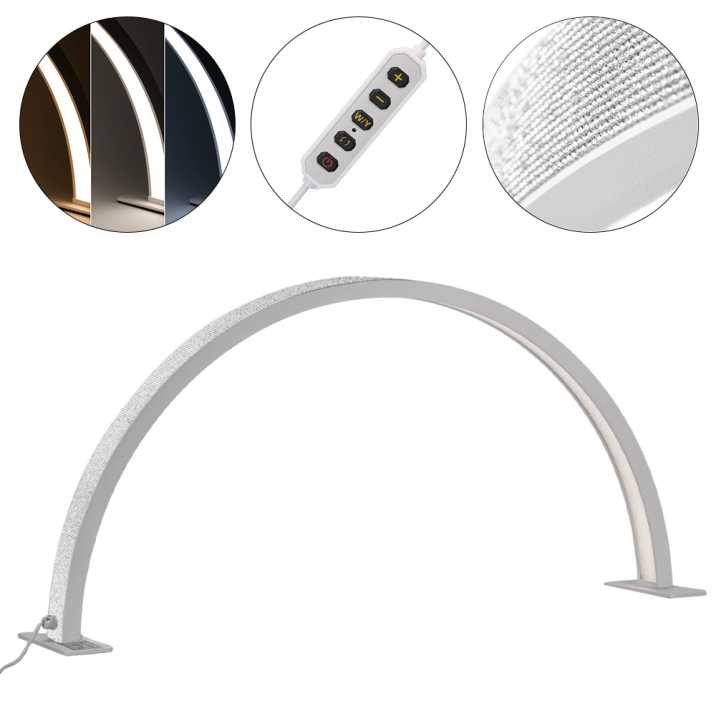 Lampa kosmetyczna LED łuk 35W biurkowa bezcieniowa biała z cyrkoniami rozmiar L HQ-75X