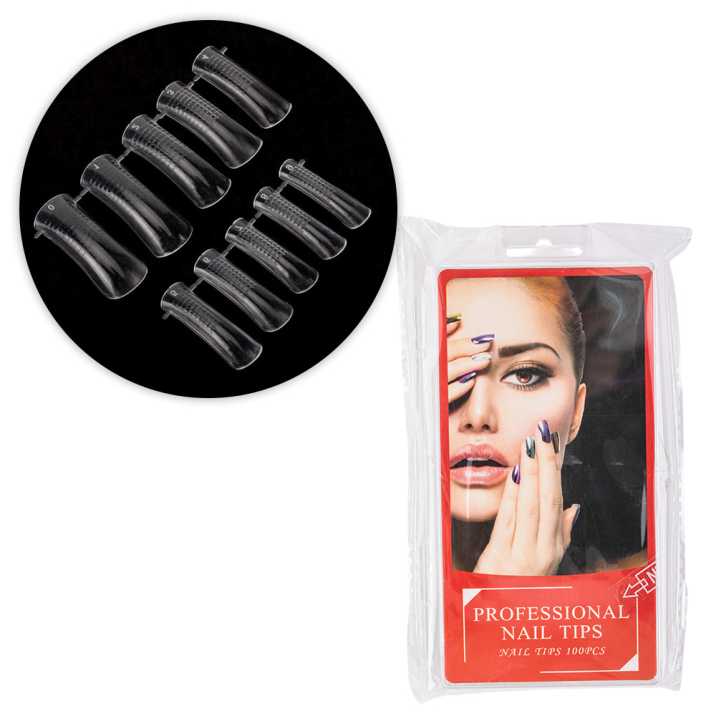 Górne formy do paznokci dualformy model 4 przezroczyste clear do żelu akrylożelu akrylu 100 szt