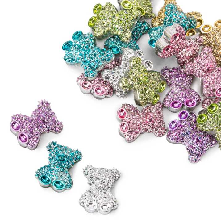 Ozdoby do paznokci misie 3D Molly Nails mix kolorów 20 szt