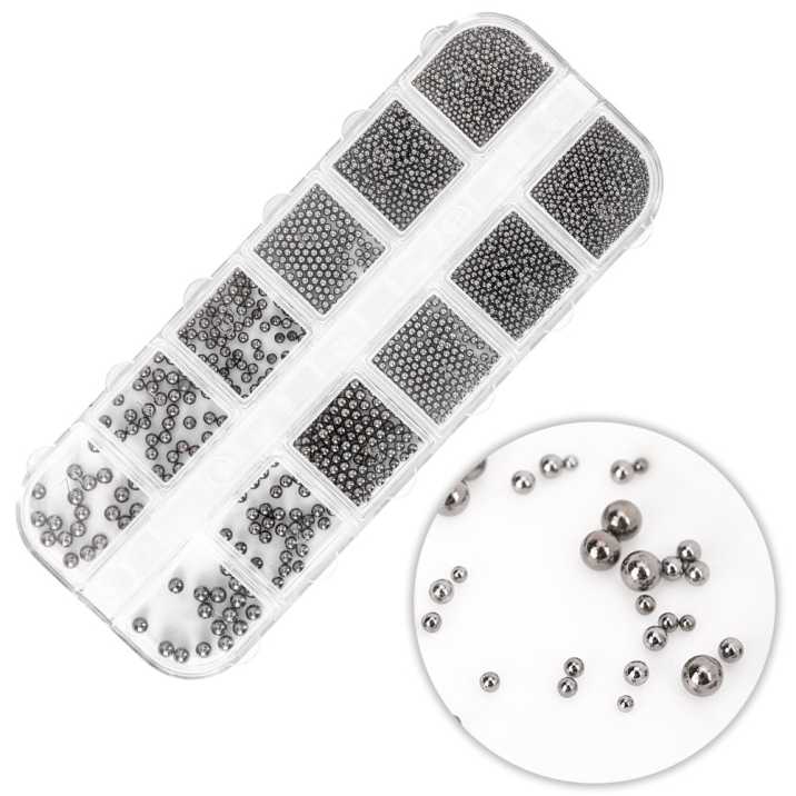 Kasetka z ozdobami bulion Molly Nails czarny black 1000 sztuk