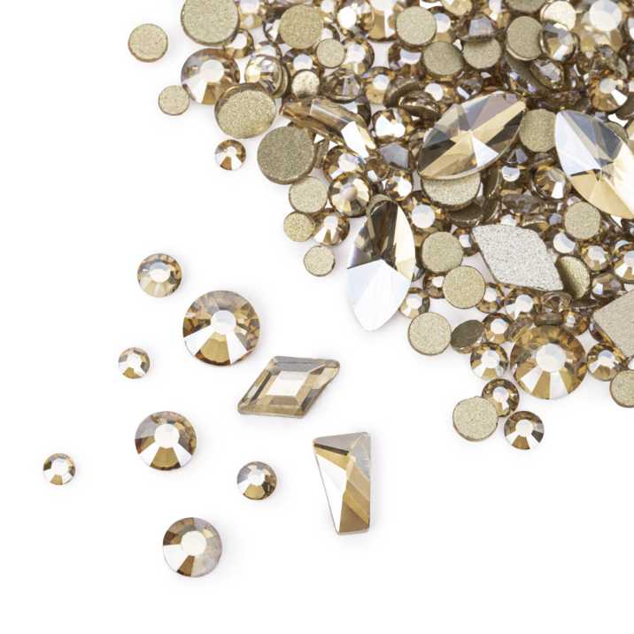 Cyrkonie do zdobienia paznokci Molly Nails złote mix 150 szt