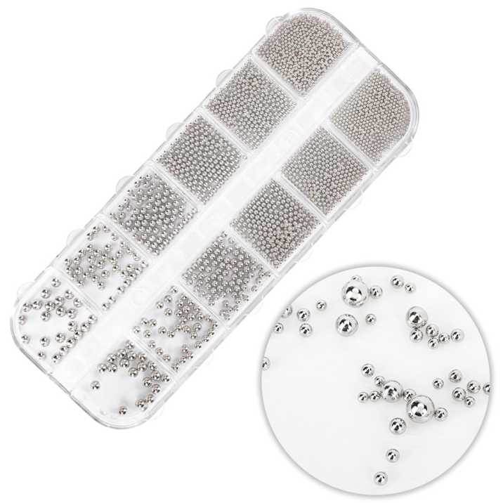 Kasetka z ozdobami bulion Molly Nails szary grey 1000 sztuk