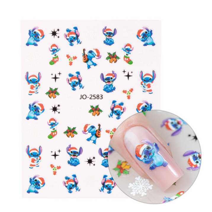 Naklejki do paznokci samoprzylepne świąteczne stitch JO-2583