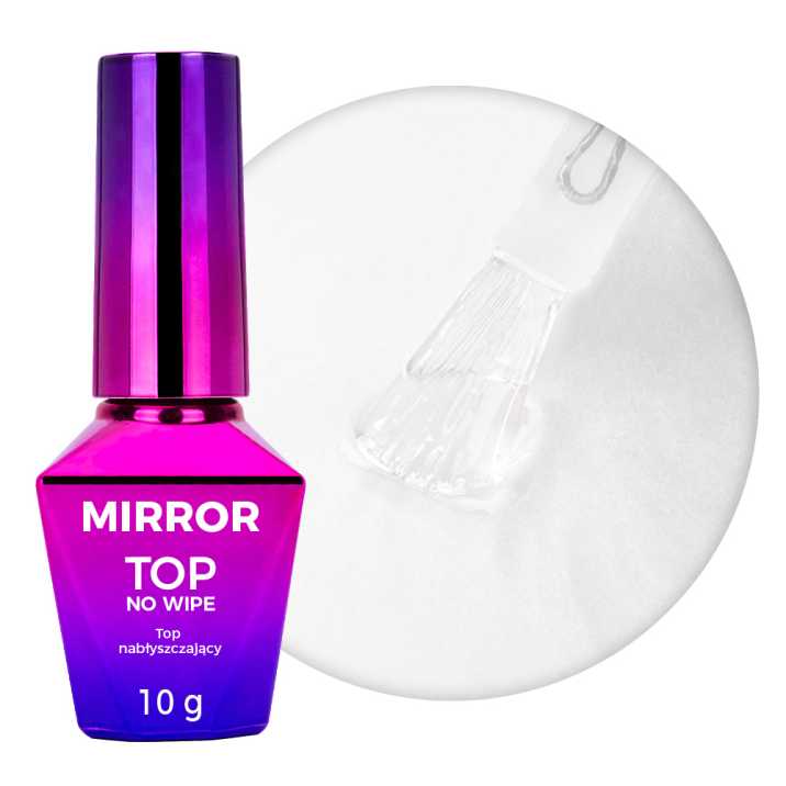 Top nabłyszczający do wcierania pyłków no wipe bez przecierania Mirror Top Molly Nails HEMA/Di-HEMA Free Clear 10g