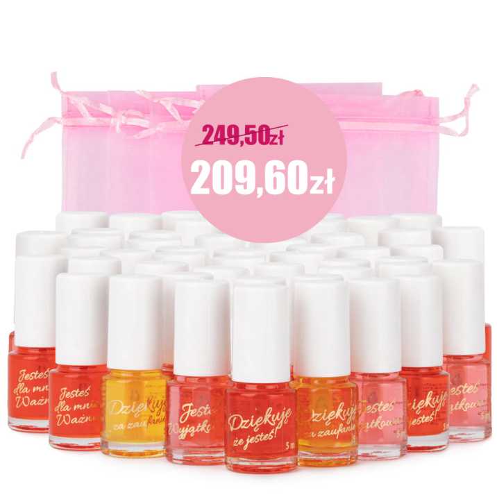 Pakiet oliwek okazjonalnych zapachowych z życzeniami i woreczkami 50 szt 5 ml