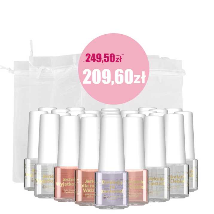 Pakiet oliwek okazjonalnych zapachowych z życzeniami i woreczkami 50 szt 5 ml