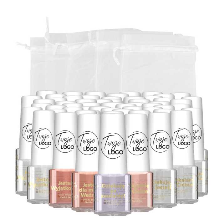 Pakiet oliwek okazjonalnych zapachowych z życzeniami, woreczkami i własnym logo 100 szt 5 ml