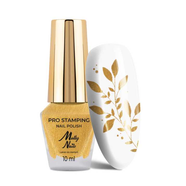 Lakier do stempli i stampingu Molly Nails PRO Stamping złoty gold 10ml