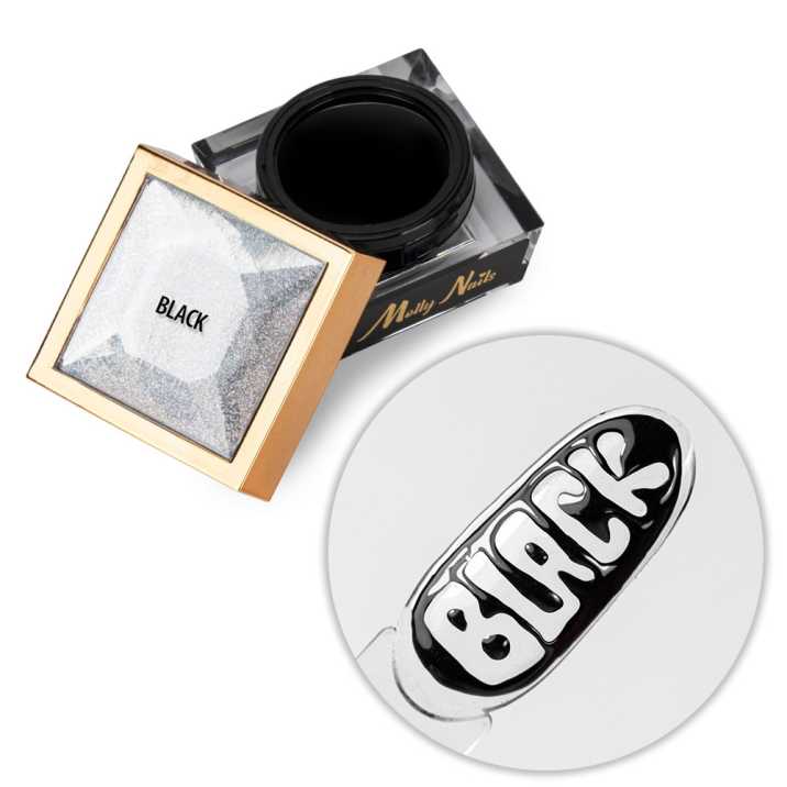 Creative Flow Color Gel - kreatywny NailArt żel do efektu topniejących wzorów Molly Nails Black HEMA/Di-HEMA free 5g