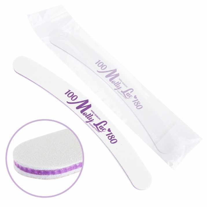 Double sided nail file Safe Package MollyLac BEST QUALITY banana purple agent - 100/180 CU-04