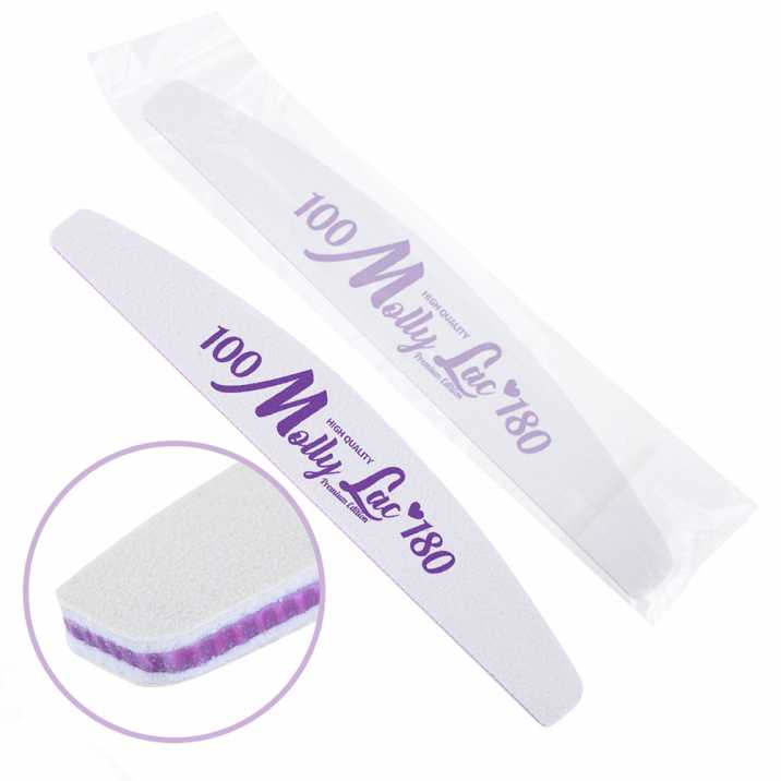 Double sided nail file Safe Package MollyLac BEST QUALITY boat purple center - 100/180 CU-05