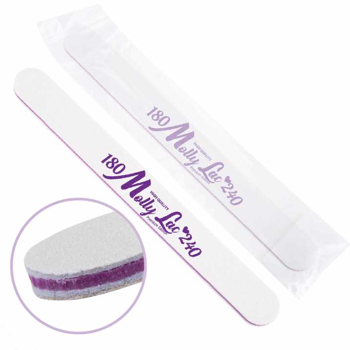 Double-sided nail file Safe Package MollyLac standard simple purple agent - 180/240 CU-06