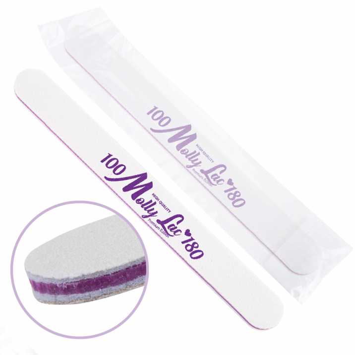 Double-sided nail file Safe Package MollyLac standard simple purple center - 100/180 CU-06
