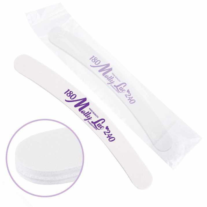 Double-sided nail file Safe Package MollyLac HIGH QUALITY banana white agent - 180/240 CU-10